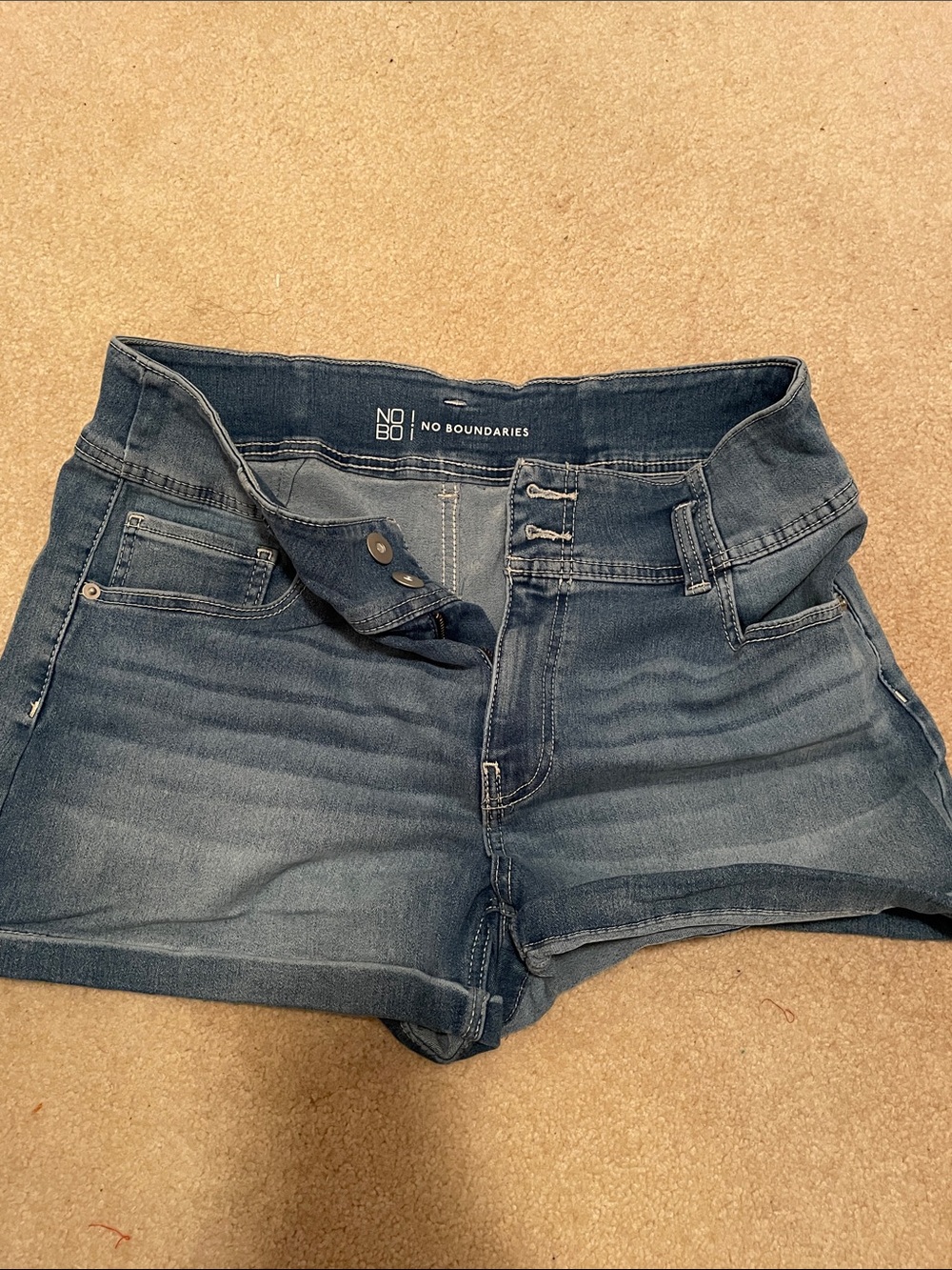 No Boundaries Women's Blue Denim Shorts